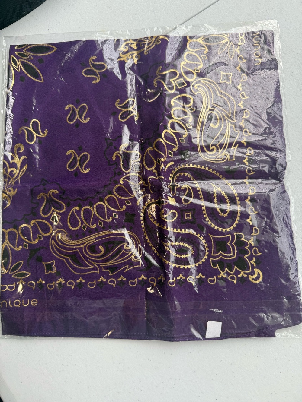 Younique purple and gold bandana